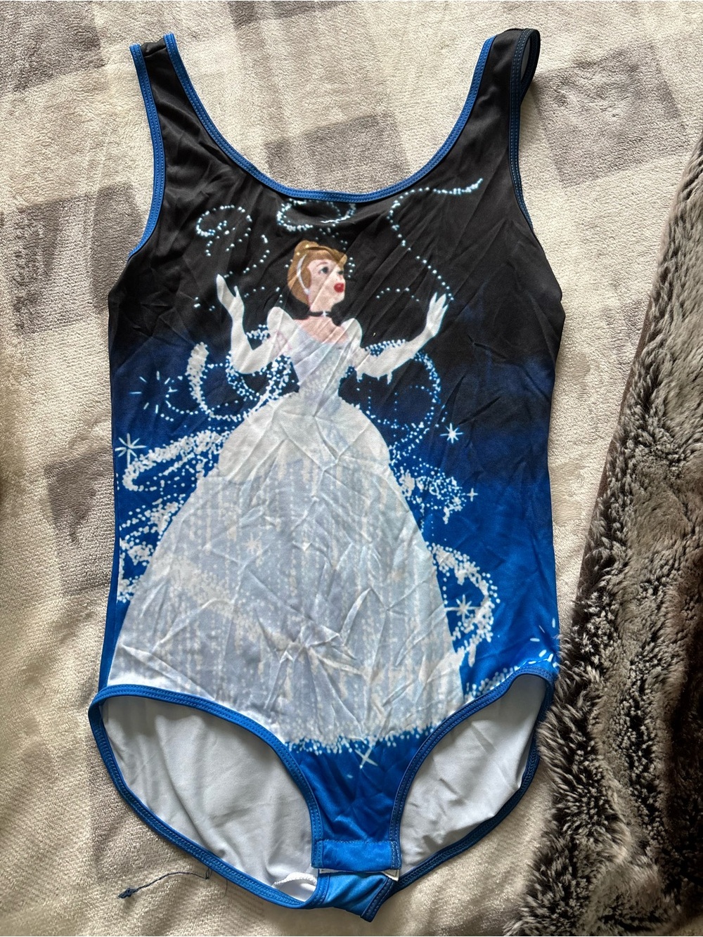 Disney Blue & Black Cinderella One-Piece bodysuit xl hot topic